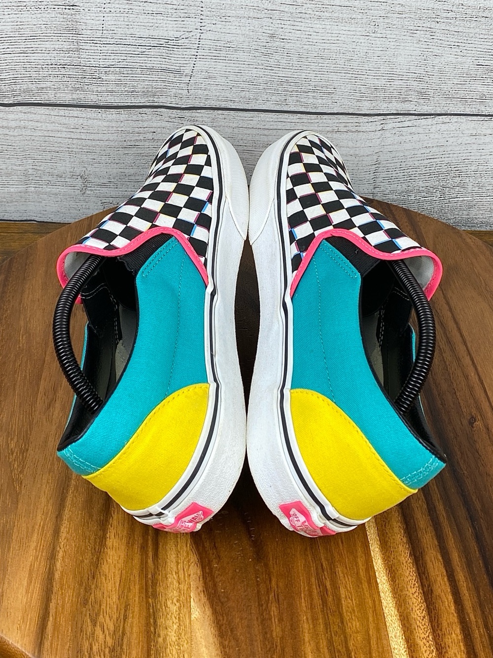 Vans Classic Slip On Crazy Retro Checkered Shoes Men’s Size 11.5 Women’s Size 13 - Picture 9 of 12